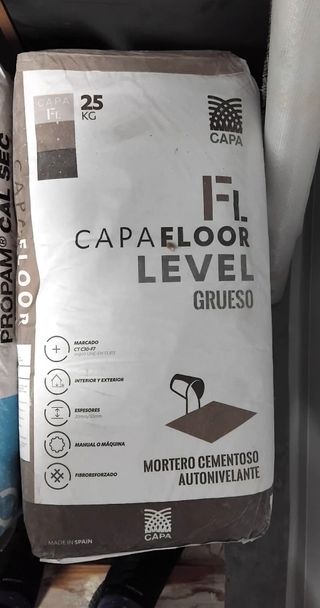 3 sacos mortero cementoso Capa Floor grueso