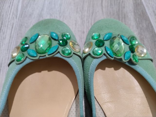 Ballerine gioiello verde acqua nr 40