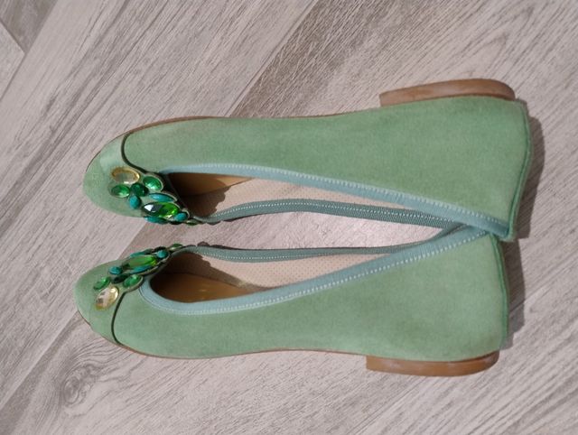 Ballerine gioiello verde acqua nr 40