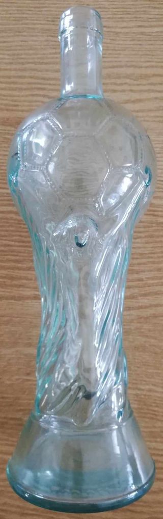 Bottiglia vetro (vuota) dipinta e decorata a mano