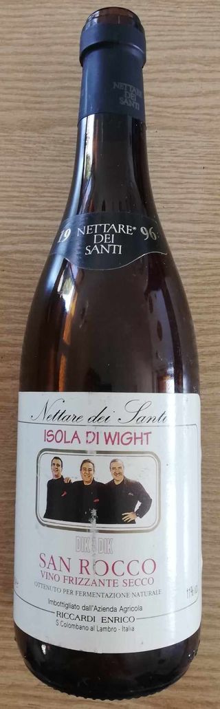 Bottiglia vetro (vuota) dipinta e decorata a mano