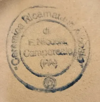 SCATOLINA IN CERAMICA PRODUZIONE F. NICOSIA TONDA