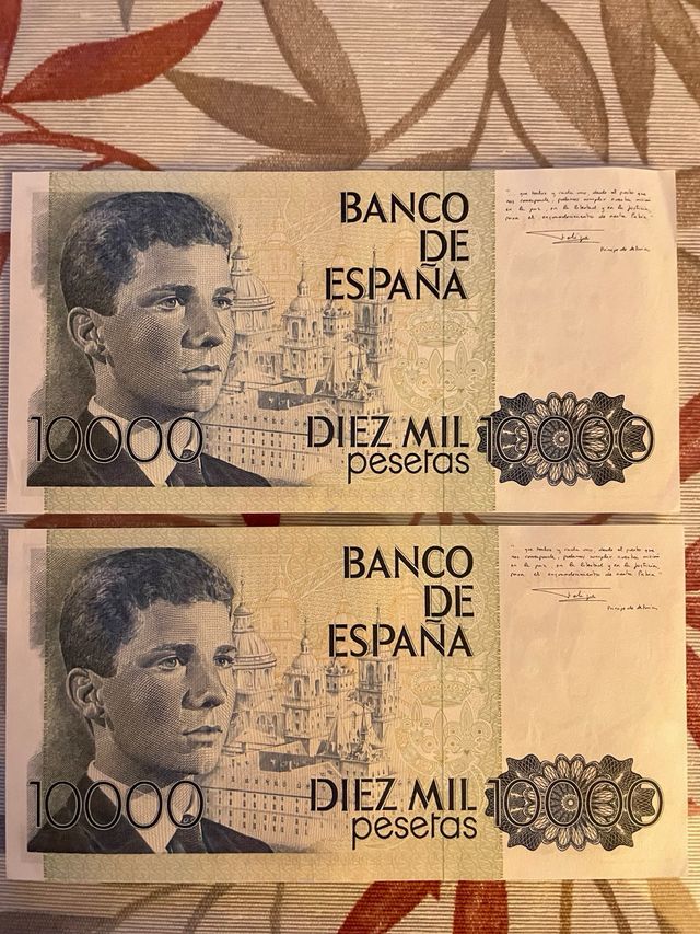 Billetes de 10000 pesetas sin circular