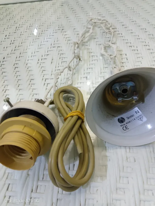 CATENA PER LAMPADARIO CABLATO in METALLO AVORIO