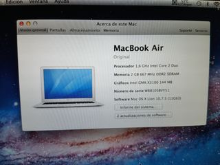 MACBOOK AIR PARA PIEZAS