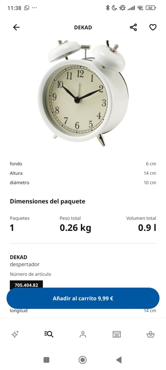 Despertador ikea DEKAD
