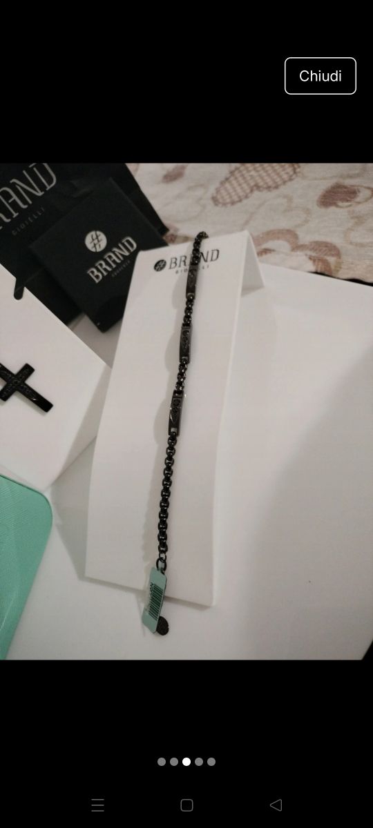 Collana + bracciale neri con brillantini