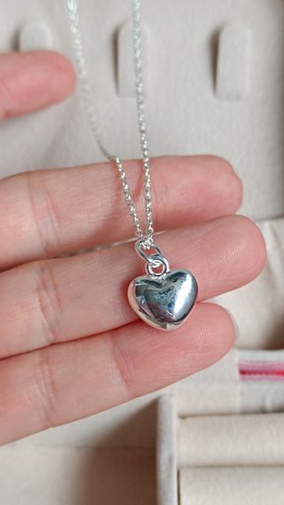 Collar Colgante y cadena plata corazón 