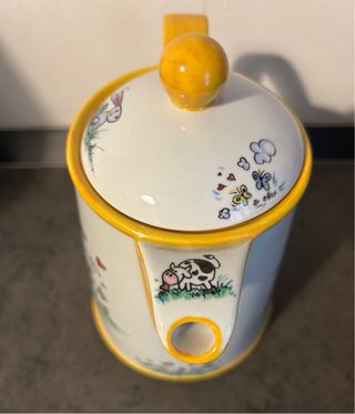 Set in porcellana dipinto a mano  Mucche