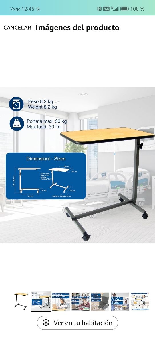 Mesa auxiliar para cama