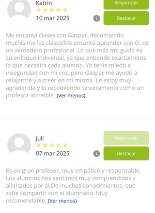 Prof. de CANTO/PIANO/GUITARRA - English & Spanish