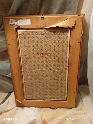 dipinto firmato cornice legno paesaaggio bosco