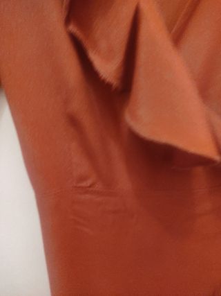 Vestido cruzado manga corta color caldera