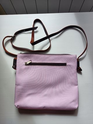 Bolso tela y cuero