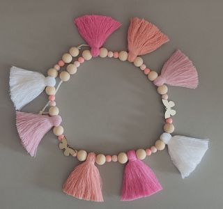 Decoración boho guirnalda de borlas