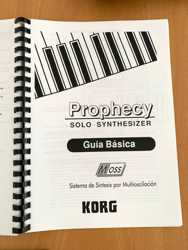 KORG PROPHECY MANUAL GUIA DE PARAMETROS Y BÁSICA
