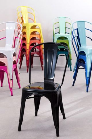 Silla industrial metalica varios colores