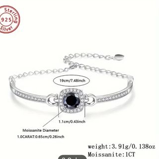 Pulsera en plata 925 con moissanita