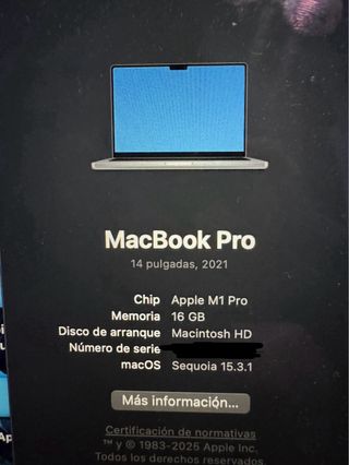 Macbook Pro M1 Pro 16gb 14" 2022
