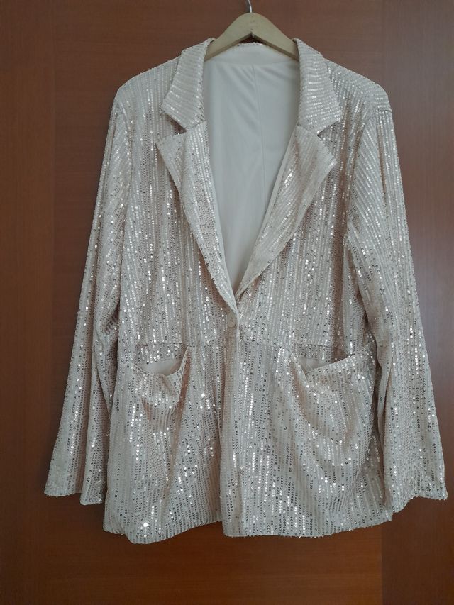 Giacca donna dorata con pailettes