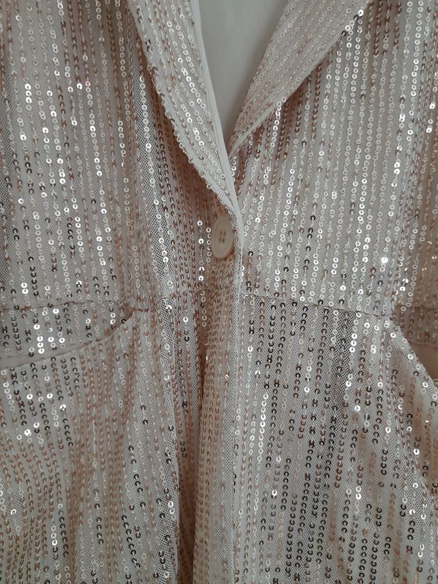 Giacca donna dorata con pailettes