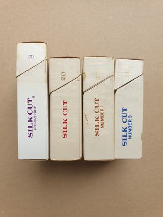 LOTTO 4 PACCHETTI VUOTI SIGARETTE SILK CUT VINTAGE