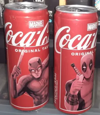 2 Lattine Coca cola serie Super eroi Marvel comics