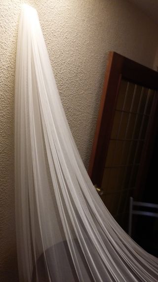 Velo de novia en tul sedoso 3x3m
