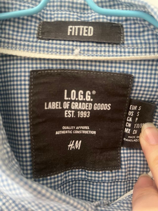 Camisa de cuadritos azul claro