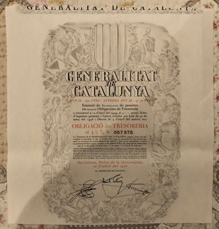 Bonos Generalitat Cataluña 1936