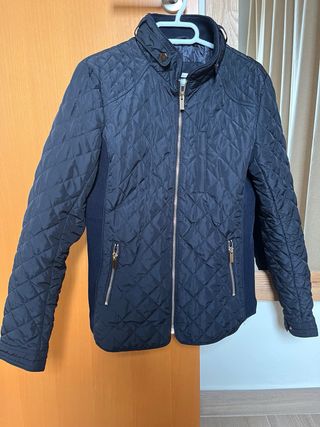 Chaqueta acolchada azul marino mujer