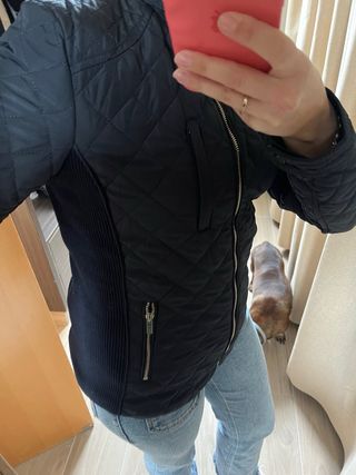 Chaqueta acolchada azul marino mujer