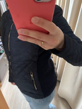 Chaqueta acolchada azul marino mujer