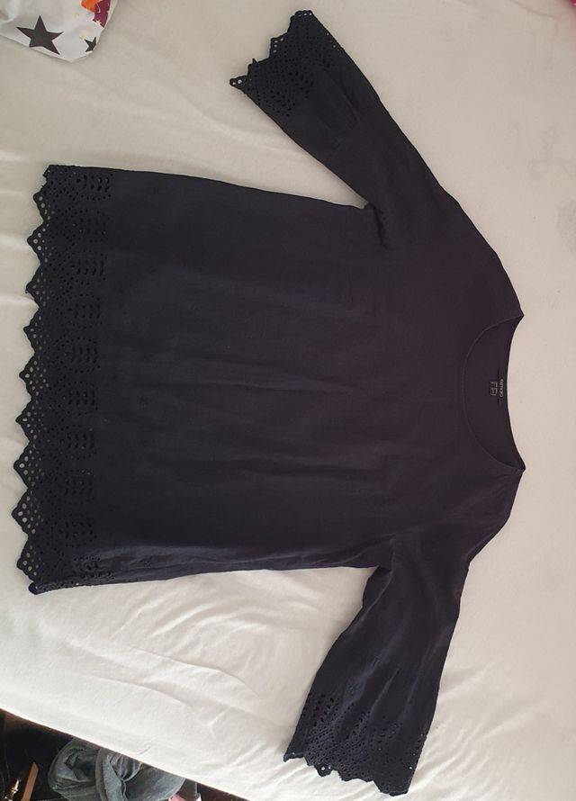 Blusa camisa negra mujer TM