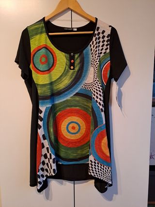 Camiseta larga manga corta XL