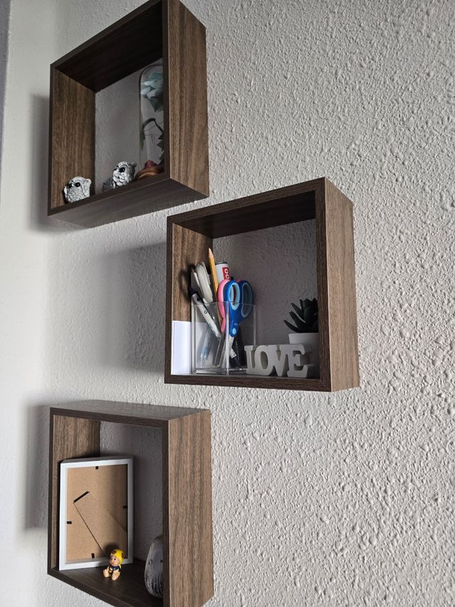 Estanterías de cubo roble oscuro