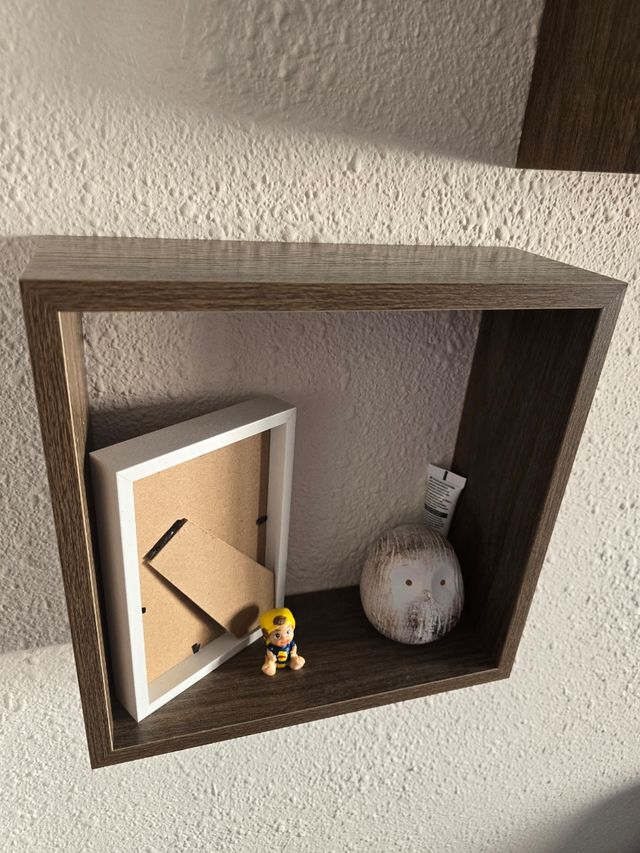 Estanterías de cubo roble oscuro