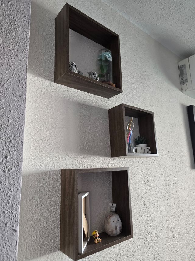 Estanterías de cubo roble oscuro