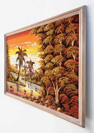 AÑOS 50 ARTE AFRICANO cuadro gouache sobre tela