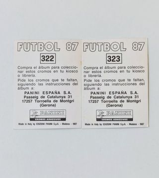 VALLADOLID FUTBOL 87 PANINI PLANTILLA