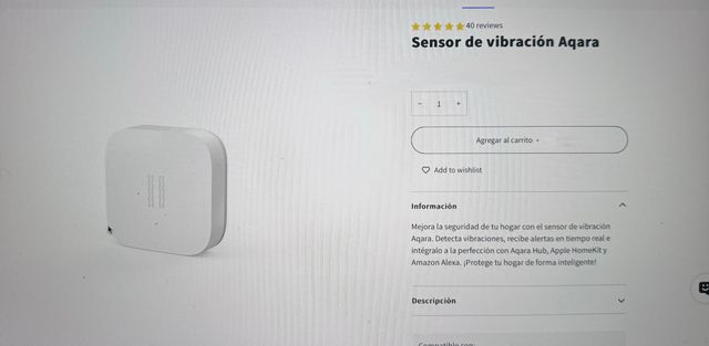 Sensor de vibración Aqara Nuevo