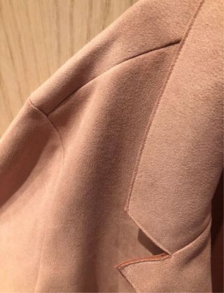 Chaqueta 3/4 antelina rosa