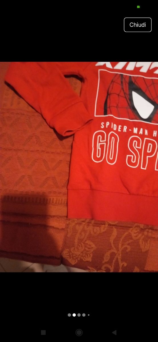 Felpa bambino tg 6 anni Spiderman