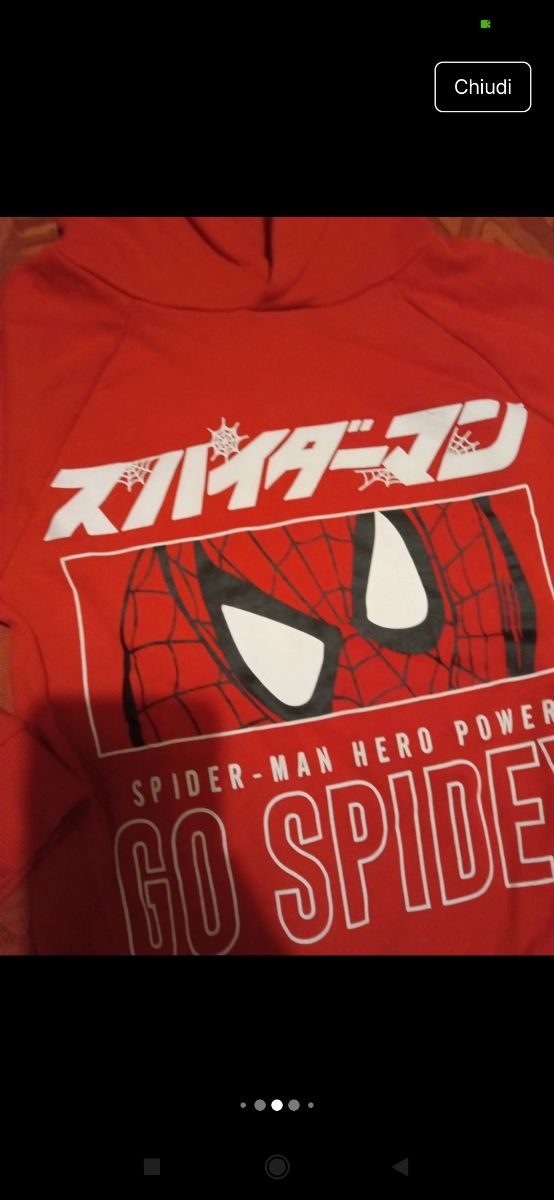 Felpa bambino tg 6 anni Spiderman