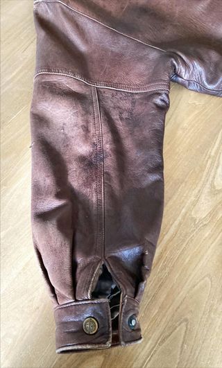 Cazadora cuero marron vintage (o viejuna)