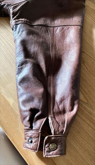 Cazadora cuero marron vintage (o viejuna)