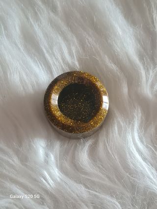 Portacandela bronzo con glitter oro