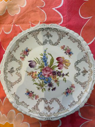 Piatto in porcellana Bavaria con bordo dorato