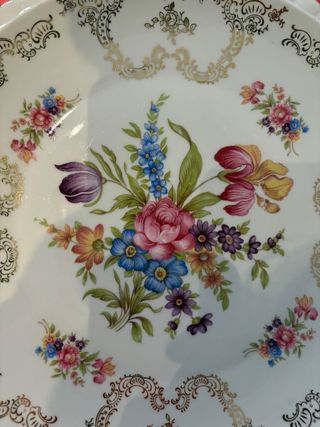 Piatto in porcellana Bavaria con bordo dorato