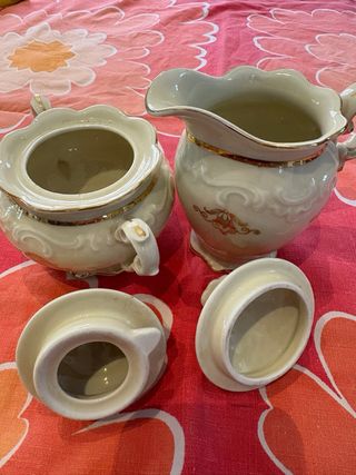 Set zuccheria e lattiera in porcellana Bavaria